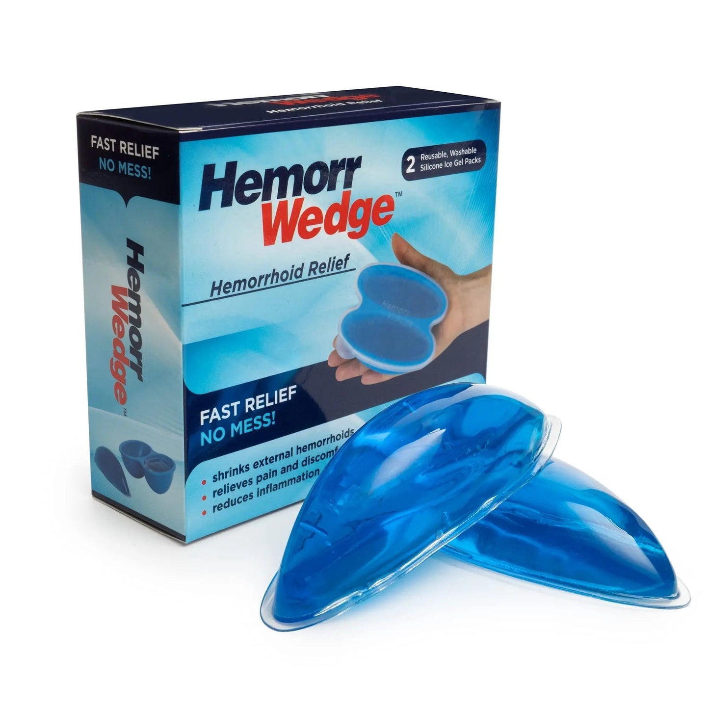 Hemorrwedge Hemorrhoid Ice Pack for Relief & Cooling Support – Twin Gel Pack with Hygienic Case – Reusable Cold Therapy for Hemorrhoids, Swelling, Postpartum & Discomfort – Water-Based Gel - Maple Wellness Supplements