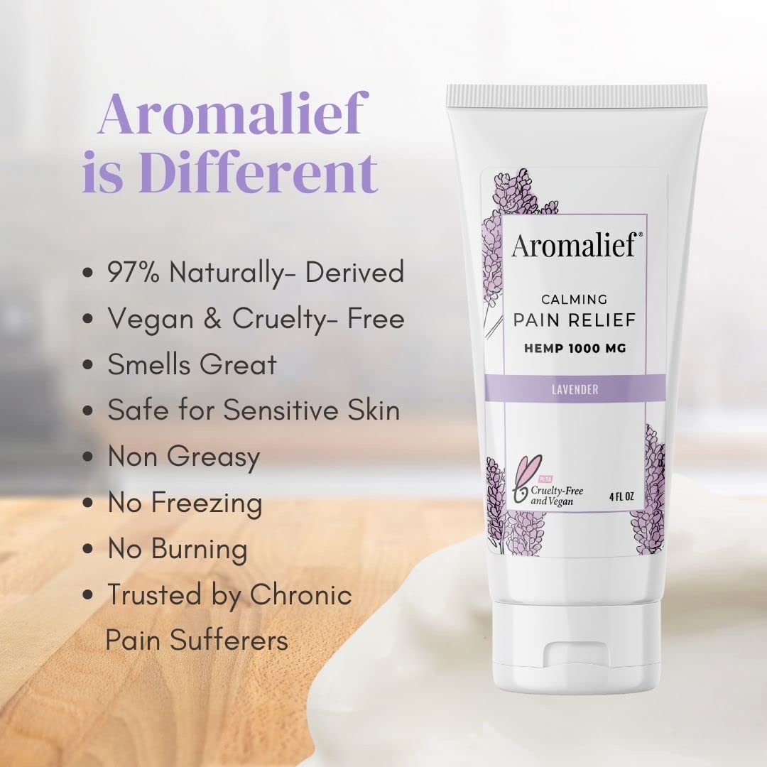 Hemp Cream with Lavender Aromatherapy - 1000MG Made in USA - Muscle & Joint Relief - Menthol, Glucosamine, Chondroitin MSM - Vegan - Maple Wellness Supplements