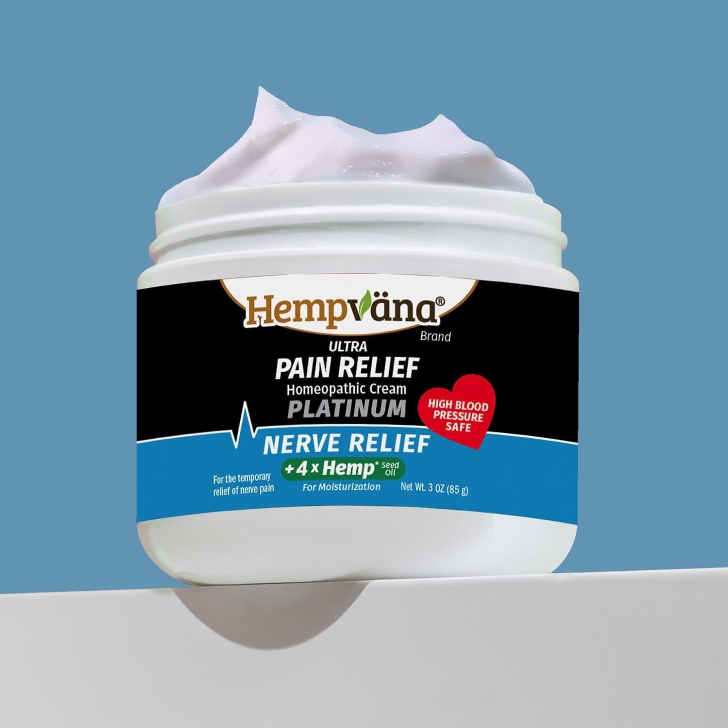 Hempvana Platinum Ultra-Strength Nerve Relief Cream w/100% Pure Hemp Seed Oil, AS-SEEN-ON-TV, Relieves Nerve Pain, Shooting Pain, Tingling, Muscle Cramps, Joint Pain, Tingling, Crawling Sensations - Maple Wellness Supplements