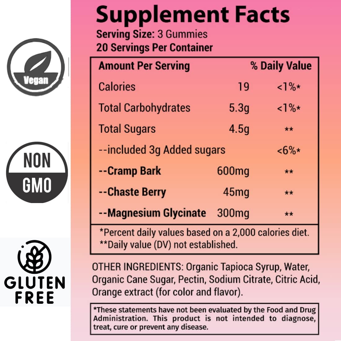 HEMPWAY Menstrual Gummies for Women May Help Support Bloating, Period Relief | Plant-Based | Cramp Bark, Magnesium, Chaste Berry | Vegan | Orange 60ct - Maple Wellness Supplements