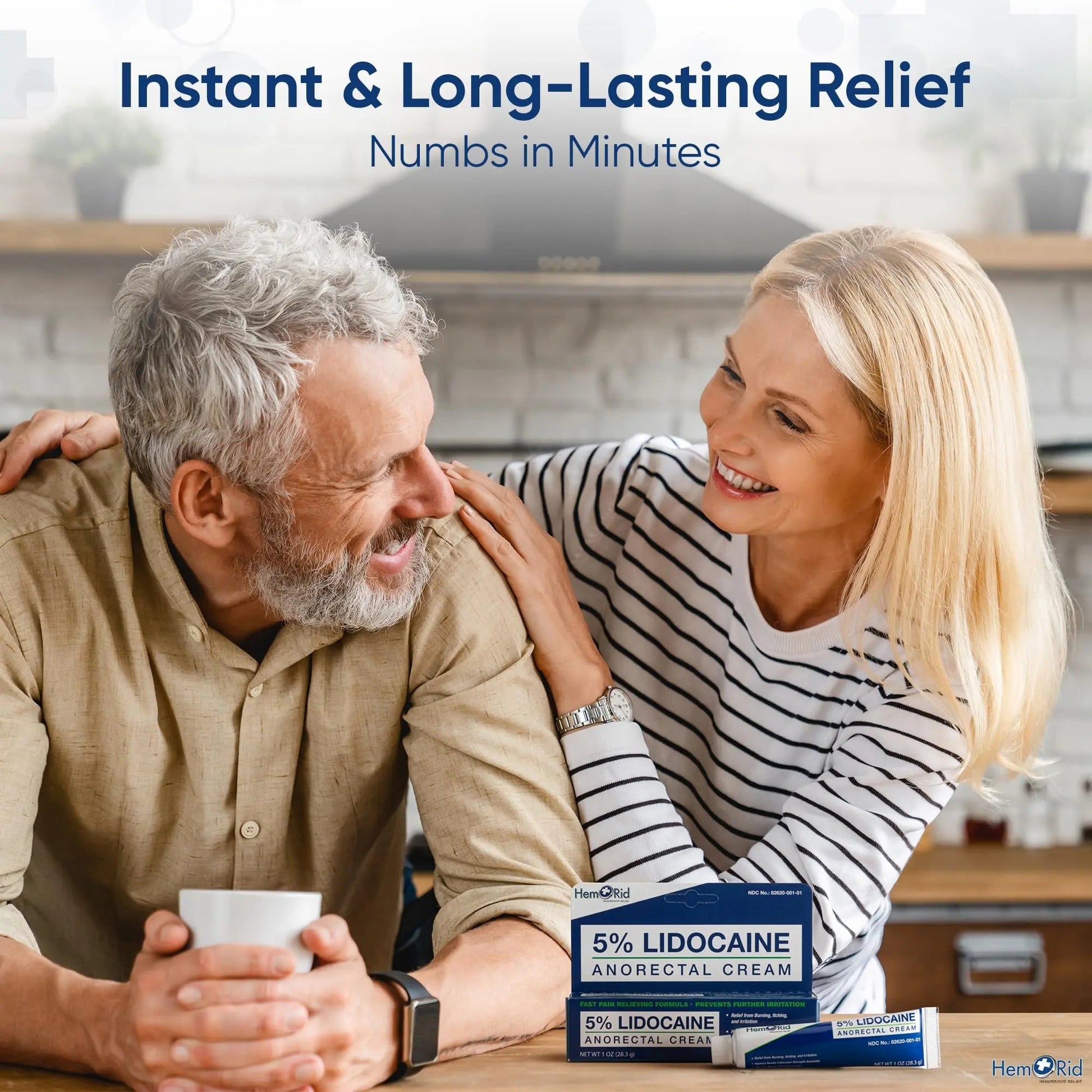 HemRid Maximum Strength Lidocaine Cream for Pain Management. Fast-Acting Hemorrhoid Solution with 5% Lidocaine. Instant Anal Itch and Numbing Effect - Maple Wellness Supplements