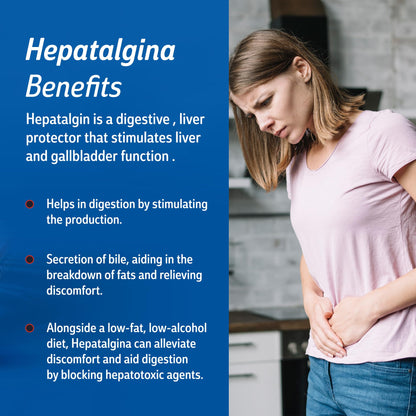 Hepatalgina Liver Support Digestive Protector - Liquid Herbal Supplement with Artichoke Extract for Liver Cleanse Detox & Repair - Liver Detox Cleanse Drops with Mint, Boldo & Carrot - 120 ml - Maple Wellness Supplements