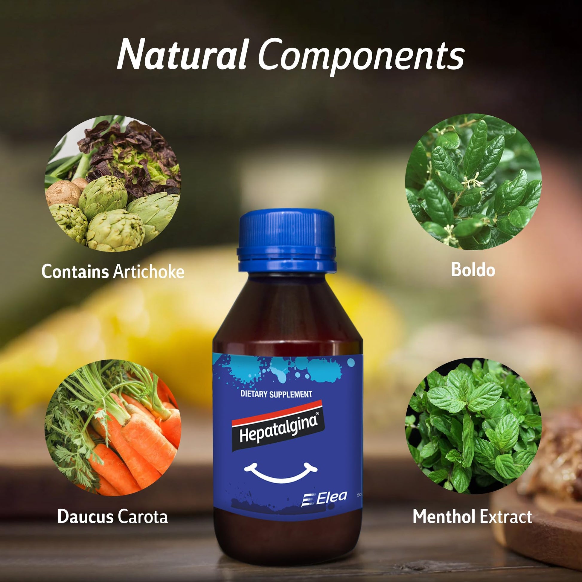 Hepatalgina Liver Support Digestive Protector - Liquid Herbal Supplement with Artichoke Extract for Liver Cleanse Detox & Repair - Liver Detox Cleanse Drops with Mint, Boldo & Carrot - 120 ml - Maple Wellness Supplements
