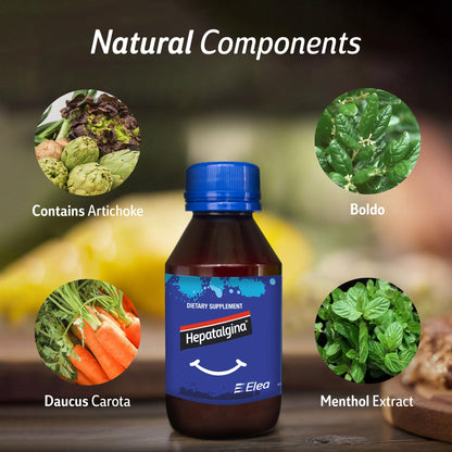 Hepatalgina Liver Support Digestive Protector - Liquid Herbal Supplement with Artichoke Extract for Liver Cleanse Detox & Repair - Liver Detox Cleanse Drops with Mint, Boldo & Carrot - 120 ml - Maple Wellness Supplements