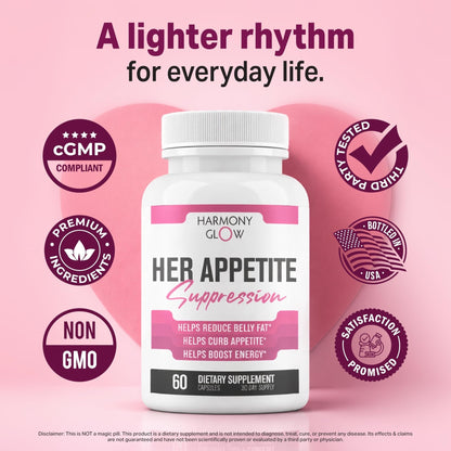 Her Appetite Suppression - Supports Related Metabolic Pathways, Promotes Weight for Women, Helps Control Appetite/Cravings & Promotes Energy - Maple Wellness Supplements