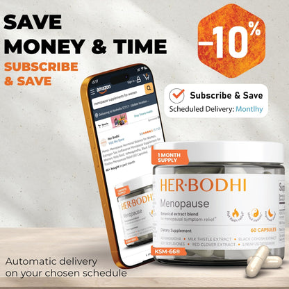 Her Bodhi Meno- Menopause Hormonal Balance for Women, Estrogen Soy Isoflavones Menopause Supplement for Women | with Ashwagandha & Black Cohosh | Hot Flashes Menopause Relief (60 Capsules) - Maple Wellness Supplements