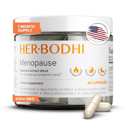Her Bodhi Meno- Menopause Hormonal Balance for Women, Estrogen Soy Isoflavones Menopause Supplement for Women | with Ashwagandha & Black Cohosh | Hot Flashes Menopause Relief (60 Capsules) - Maple Wellness Supplements