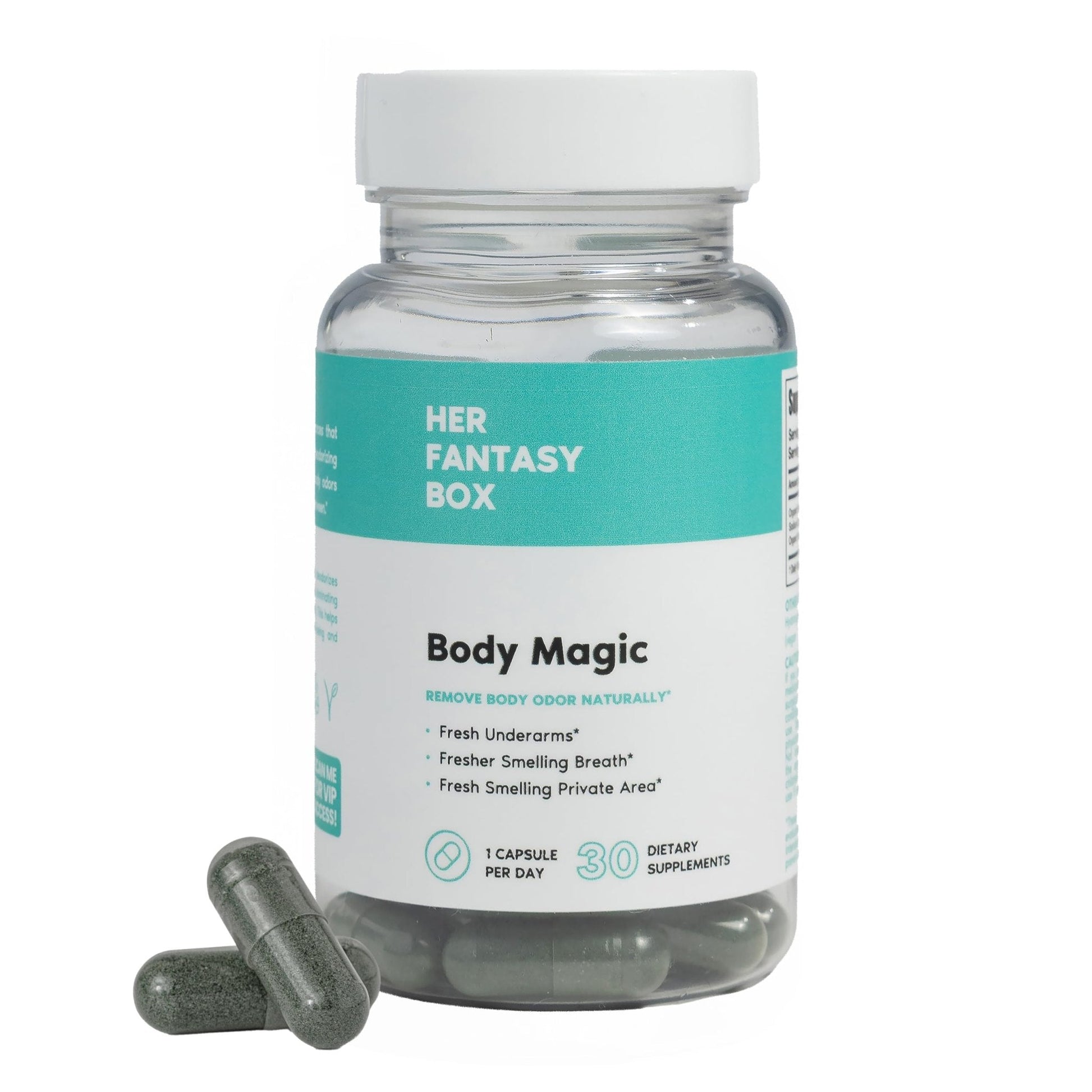 Her Fantasy Box | Body Magic | Chlorophyll Capsules - 30 Vegan Capsules for Detox, Digestion, Gut Health, Skin Support - Maple Wellness Supplements