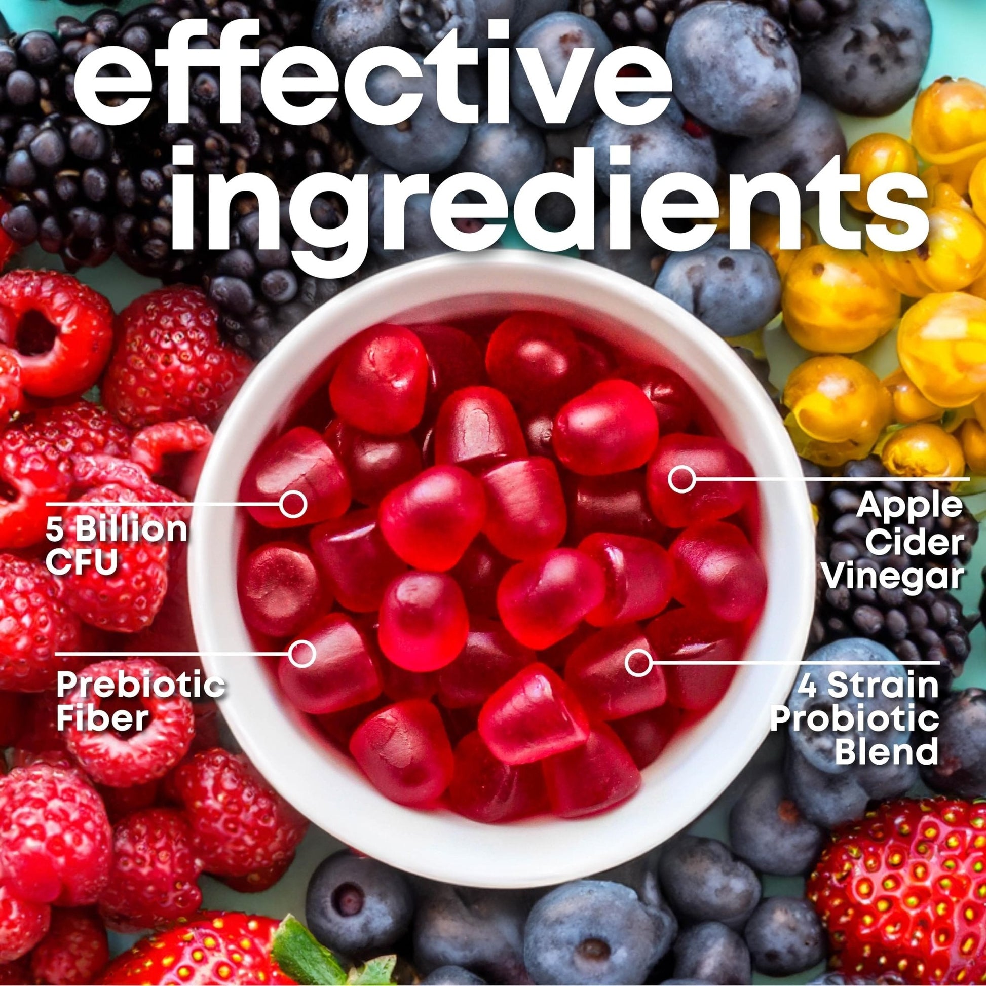her own Probiotic & Prebiotic Gummy, Supports Digestive Health, Promotes Healthy Gut, Supports Immune Health, 5 Billion CFUs, Gluten and Soy Free, - Maple Wellness Supplements