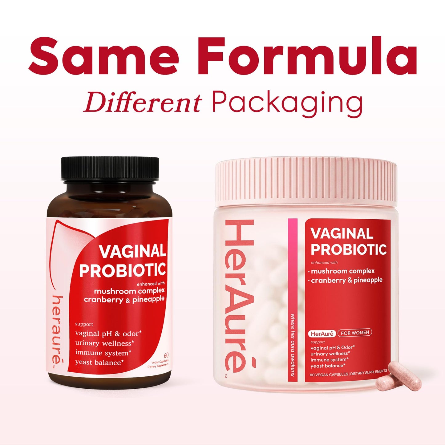 HerAure Vaginal Probiotics for Women - pH Balance, Healthy Vaginal Odor, Vaginal Flora, Yeast Balance, Women Probiotics and Prebiotics, Immune Support - Maple Wellness Supplements