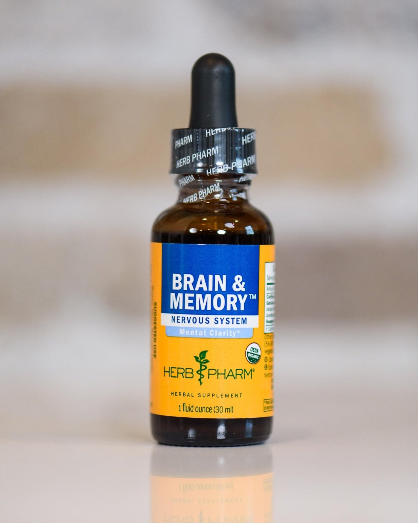 Herb Pharm Organic Nootropic Brain & Memory Supplement with Ginkgo Biloba Liquid Extract: Fast Absorption for Mental Focus Support, Ginkgo Supplement, Vegan, Gluten-Free, Non-GMO, 1 Oz - Maple Wellness Supplements