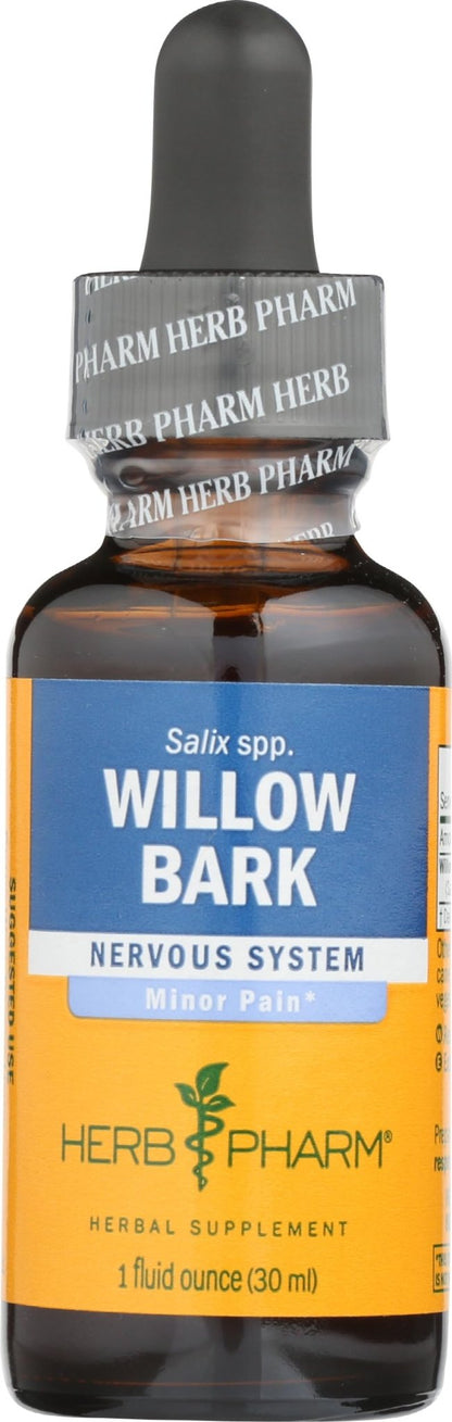 Herb Pharm Willow Bark Liquid Extract for Minor Pain - 1 Ounce (DWILL01) - Maple Wellness Supplements