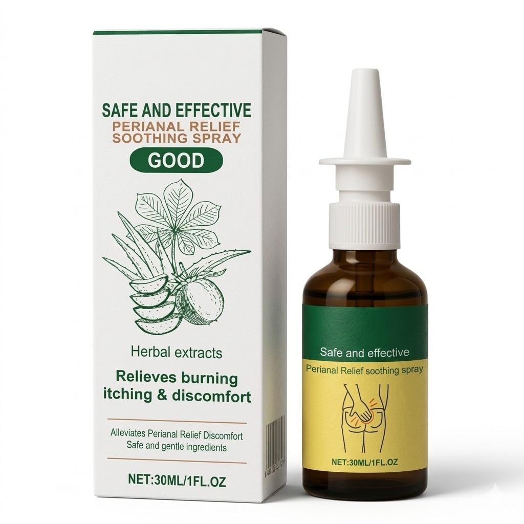 Herbal Hemorrhoid Relief Spray - Fast Acting Relief for Anal Swelling, Itching & Pain, Soothing Perianal Nursing Spray for Discomfort, Natural Plant-Based Formula, 30ML / 1 FL.OZ - Maple Wellness Supplements