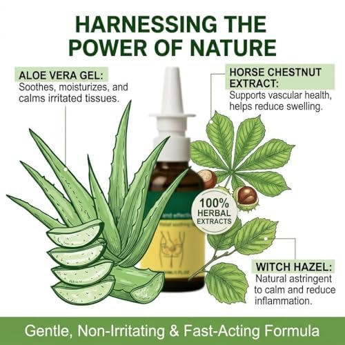 Herbal Hemorrhoid Relief Spray - Fast Acting Relief for Anal Swelling, Itching & Pain, Soothing Perianal Nursing Spray for Discomfort, Natural Plant-Based Formula, 30ML / 1 FL.OZ - Maple Wellness Supplements