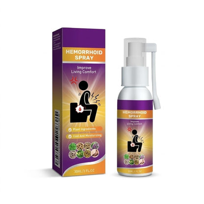 Herbal hemorrhoid Spray relieves Anal Swelling, Pain, itching, discomfort, Repair Meat Ball Broken hemorrhoid Nursing Spray,30ML/1 FL.OZ - Maple Wellness Supplements