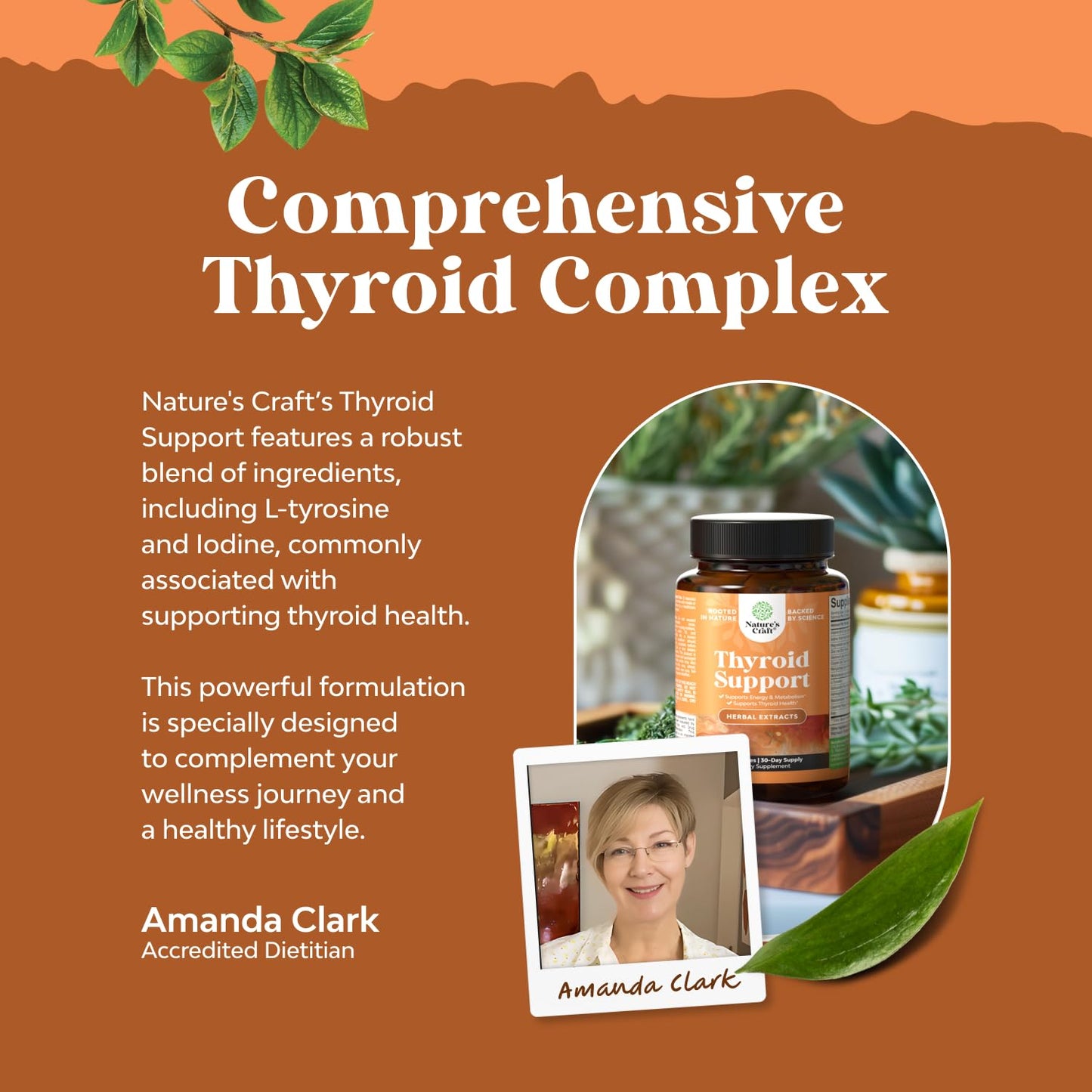 Herbal Thyroid Support Complex - Potent Kelp Iodine Supplement with L Tyrosine, Bladderwrack, Selenium & Pure Ashwagandha for Hormone Balance - Maple Wellness Supplements