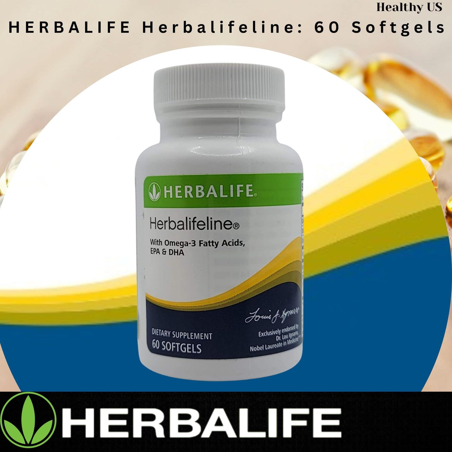 Herbalife Herbalifeline: 60 Softgels with Vitamin E, Marine Lipid Complex, Omega-3 Fatty - Maple Wellness Supplements