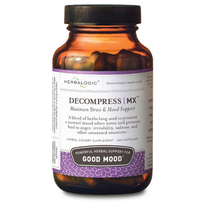 Herbalogic - Decompress MX Herb Capsules - Maximum Stress & Tension Relief - Reduces Anger & Moodiness, Positive Mood Support - Based on the Traditional Chinese Formula Xiao Yao San - 90 Cap Count - Maple Wellness Supplements