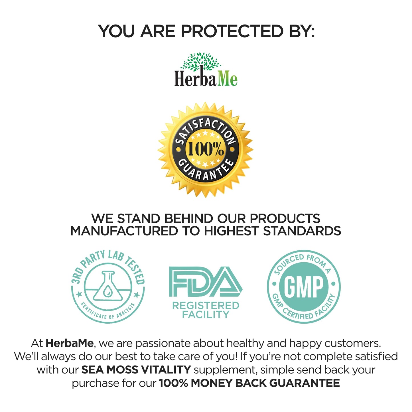 HerbaMe Organic Irish Sea Moss with Bladderwrack, Burdock Root & Black Pepper Extract - Maple Wellness Supplements