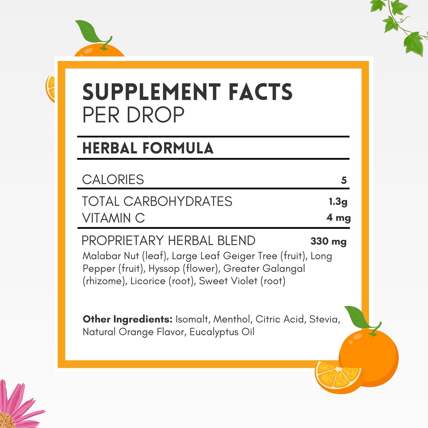 HERBION Naturals Cough Drops with Orange Flavor, Sugar-Free with Stevia, Soothes Cough, for Adults and Children Over 6 Years – Pack of 5(125 Lozenges) - Maple Wellness Supplements
