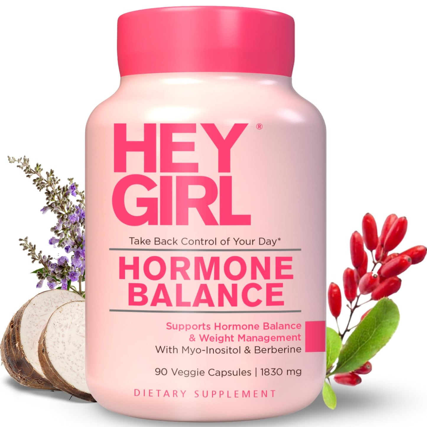 Hey Girl Hormone Balance for Women – 13-in-1 Menopause, PMS & Cycle Support – Mood & Hot Flash Support – w Myo-Inositol, Berberine, Maca Root, Black Cohosh, DIM, Dong Quai - Maple Wellness Supplements