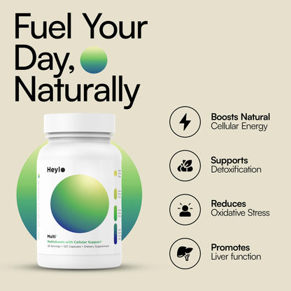 Heylo Multi+ Advanced Multivitamin Supplement – Boosts Energy, Enhances Immune Support, Provides Antioxidant Protection, Promotes Detoxification - Maple Wellness Supplements