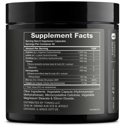 HGH Supplements for Men & Women (240 Count) 3,550mg+ Support Muscle Growth & Healthy Levels of Human Growth Hormone for Men, with High-Purity Arginine, Ornithine, Lysine, Tribulus, and Ashwagandha TQ - Maple Wellness Supplements
