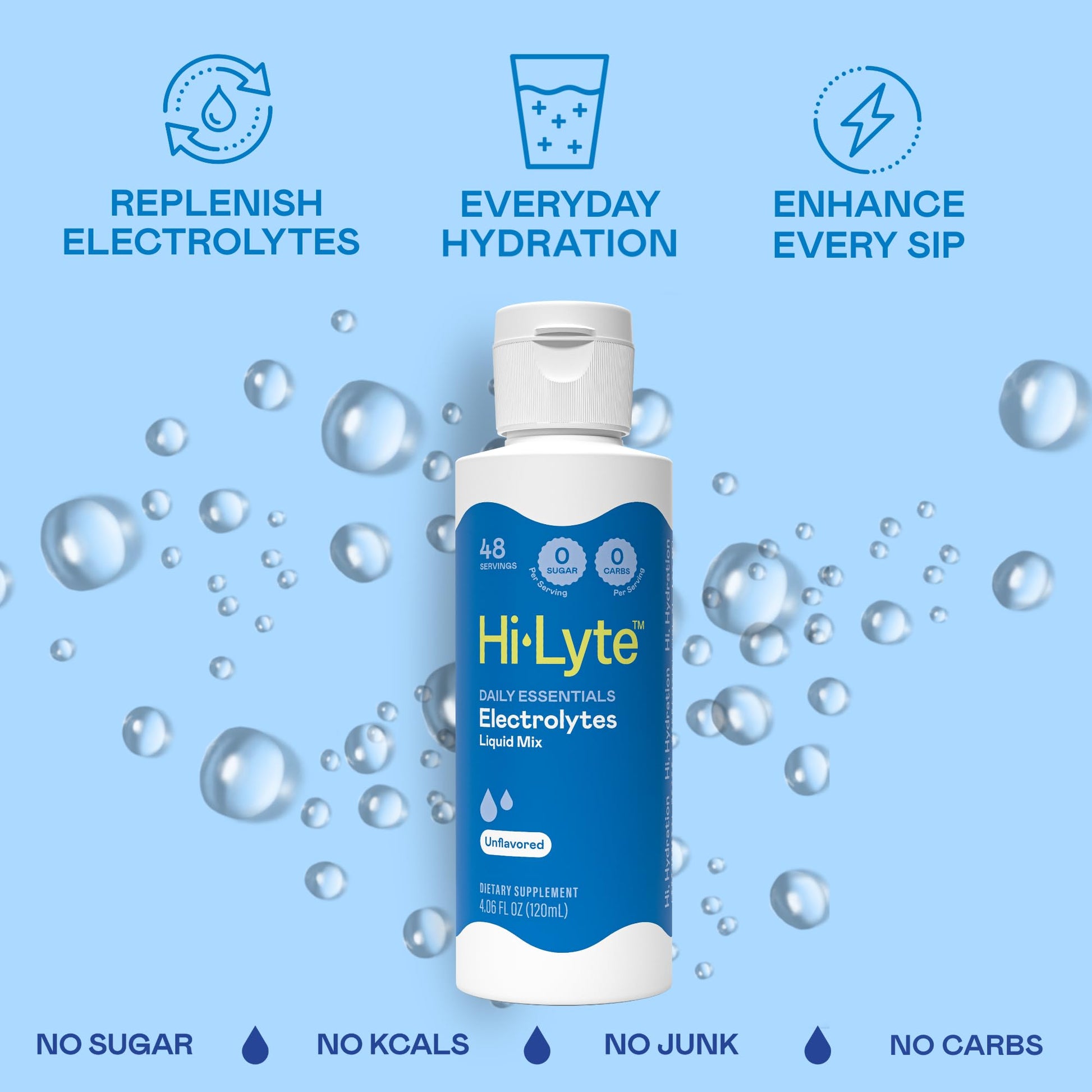Hi-Lyte Electrolytes for Fasting, Immune Support and Rapid Hydration | 48 Servings | NO Calories NO Sugar | 20%+ More Potassium, Magnesium & Zinc - Maple Wellness Supplements