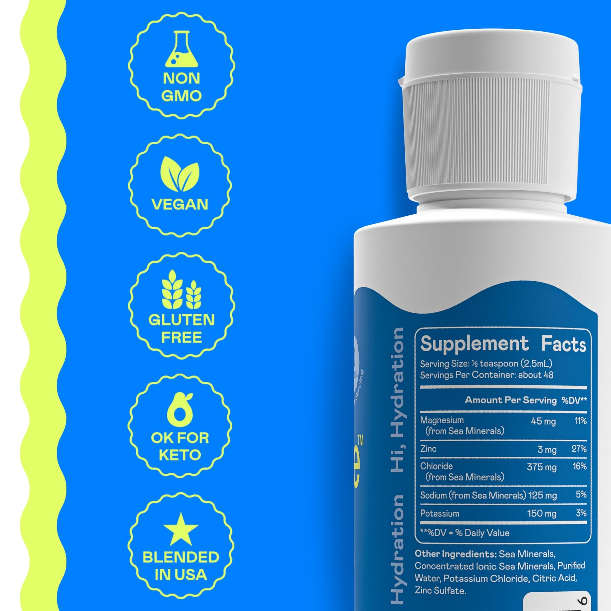 Hi-Lyte Electrolytes for Fasting, Immune Support and Rapid Hydration | 48 Servings | NO Calories NO Sugar | 20%+ More Potassium, Magnesium & Zinc - Maple Wellness Supplements