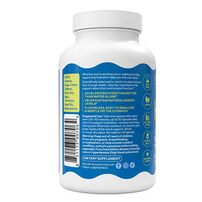 Hi-Lyte Unflavored Electrolyte Capsules - Hydration Support Supplement Tablets - Sodium, Potassium, Magnesium - 100 Servings - Maple Wellness Supplements