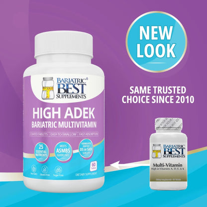 High A D E K Bariatric Multivitamin for Post DS/SADI Surgery, 25 Essential Nutrients for Post-Weight Loss Surgery, 60 Tablets - Maple Wellness Supplements