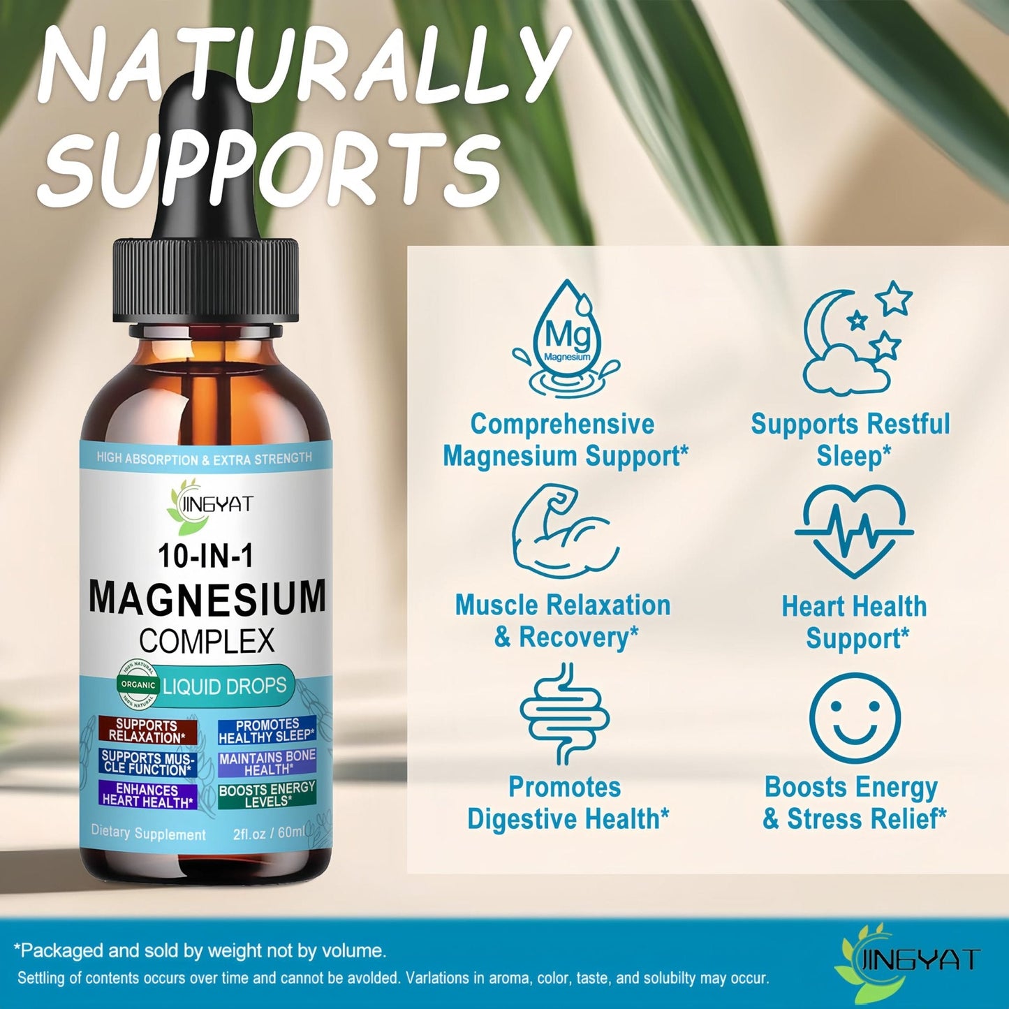 High Absorption Magnesium Complex Drops | 10-in-1 Liquid Magnesium Complex for Women & Men with Glycinate,Citrate,Taurate | for Stress Relief,Sleep,Heart Health | Vegan,Non-GMO,Fast-Acting Formula - Maple Wellness Supplements
