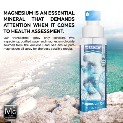 High Absorption Pure Magnesium Oil Spray – 250 ml – 100% Pure Magnesium Chloride - Maple Wellness Supplements