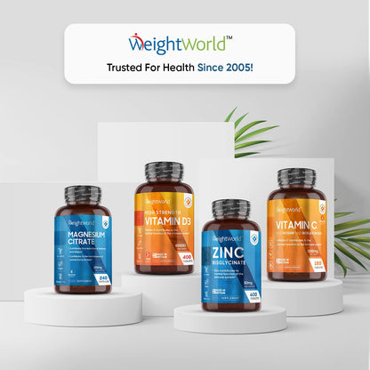 High Strength Zinc Tablets 50mg – 400 Vegan Zinc Bisglycinate Tablets 6+ Months - Maple Wellness Supplements