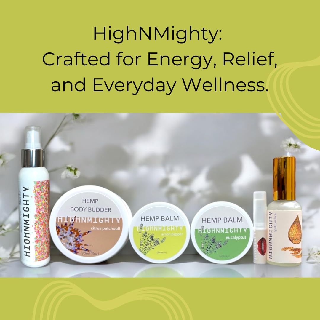 Highnmighty Maximum Strength Lemon Pepper Hemp Balm Salve | Daytime Relief, Relaxing, Natural, Fast-Acting Topical Cream for Muscle Joint Back Knee Shoulder Neck Elbow Hand Foot Relief, 60ml (2oz) - Maple Wellness Supplements