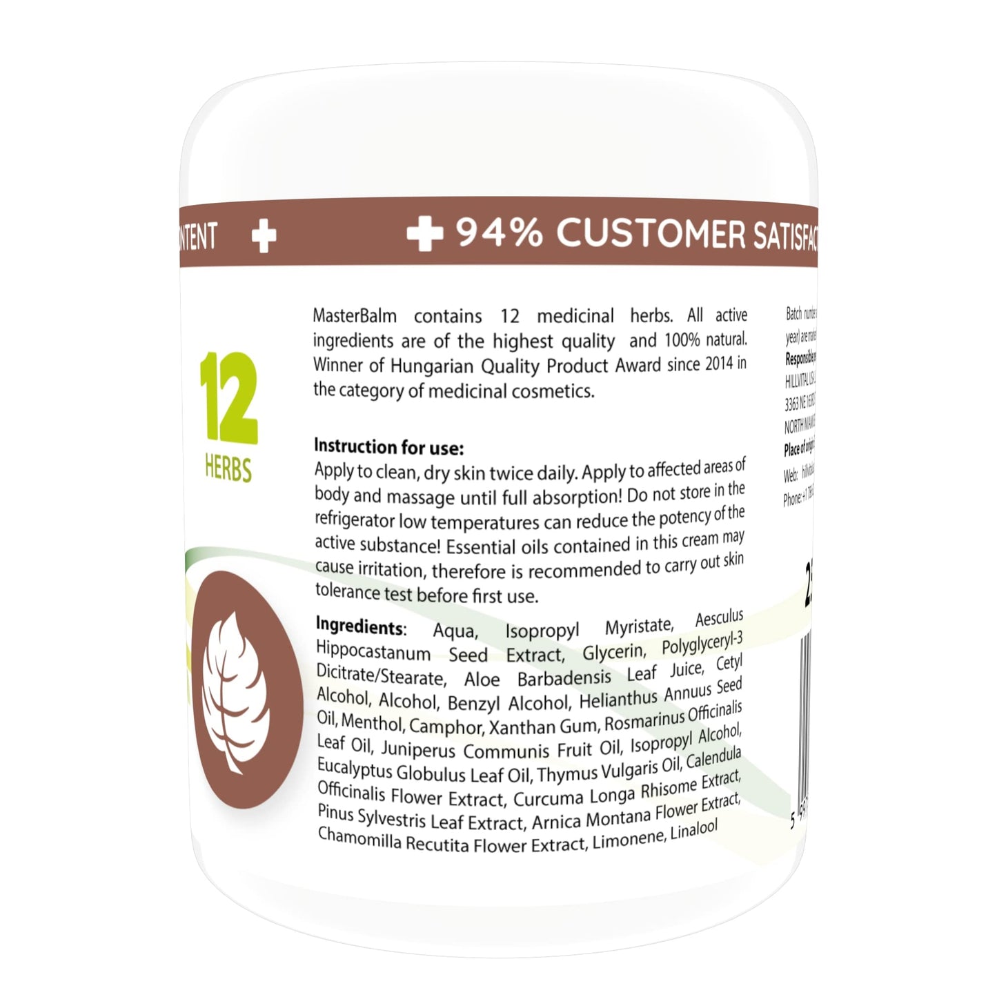 HillVital Herbal Joint Care Balm – Soothing Arnica & Turmeric Blend for Muscles & Joints – Lightweight Herbal Cooling Gel with Mint & Rosemary – Fast-Absorbing Natural Topical Cream - Maple Wellness Supplements