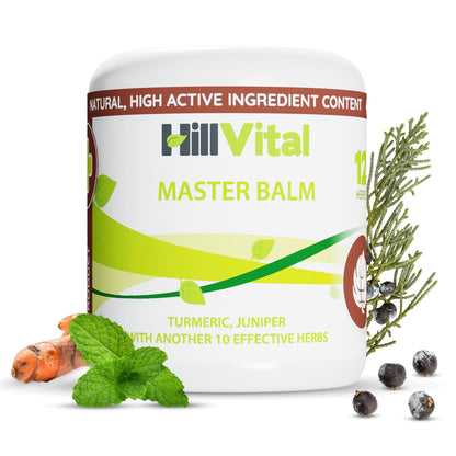 HillVital Herbal Joint Care Balm – Soothing Arnica & Turmeric Blend for Muscles & Joints – Lightweight Herbal Cooling Gel with Mint & Rosemary – Fast-Absorbing Natural Topical Cream - Maple Wellness Supplements
