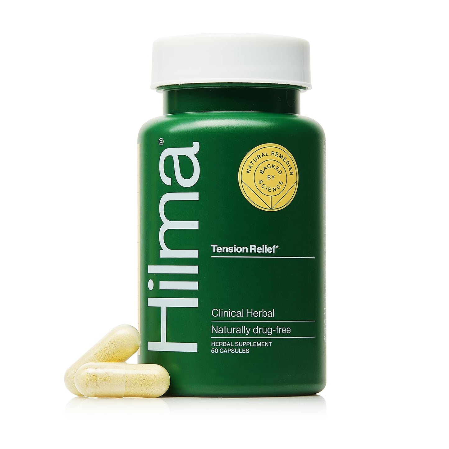 Hilma Natural Tension Headache Relief, Supplements with Magnesium, Boswellia and Feverfew, 50 Vegan Capsules - Maple Wellness Supplements