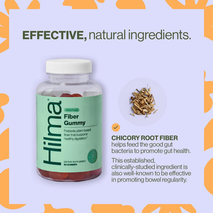 Hilma Prebiotic Fiber Gummies, Daily Fiber Supplement, Gummies for Adults, Supports Gut Health for Women and Promotes Regularity, - Maple Wellness Supplements