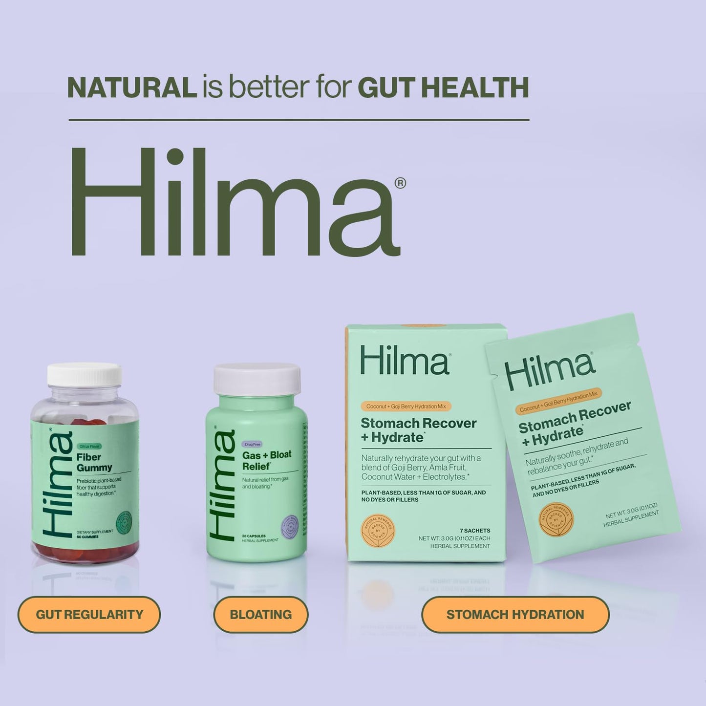 Hilma Prebiotic Fiber Gummies, Daily Fiber Supplement, Gummies for Adults, Supports Gut Health for Women and Promotes Regularity, - Maple Wellness Supplements