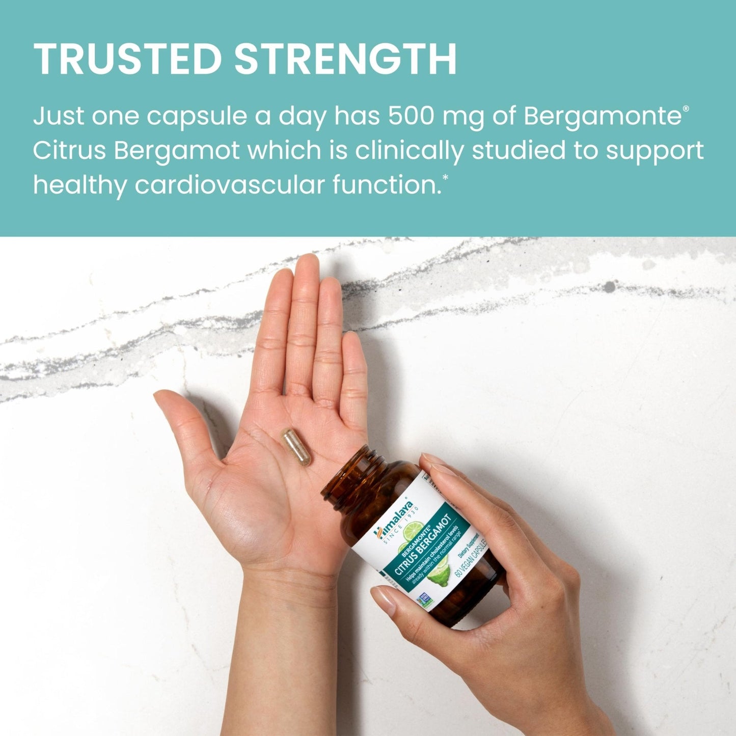 Himalaya Citrus Bergamot, Herbal Supplement for Daily Wellness, Vegan, Gluten Free, 500 mg Bergamonte® Extract, 60 Capsules - Maple Wellness Supplements