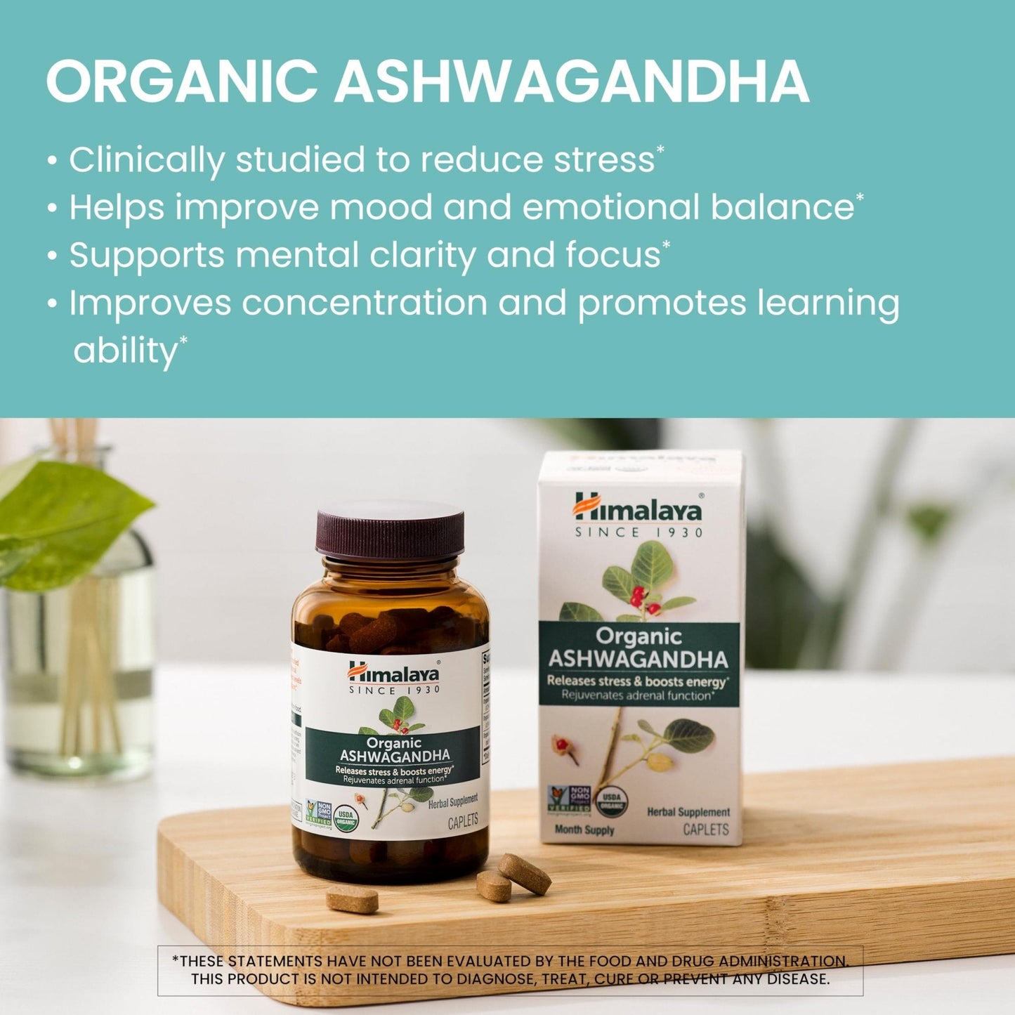Himalaya Organic Ashwagandha Root, 2 Month Supply - Herbal Adrenal Support Supplements for Stress Relief and Energy Support - USDA Organic, Non-GMO, Vegan - Maple Wellness Supplements
