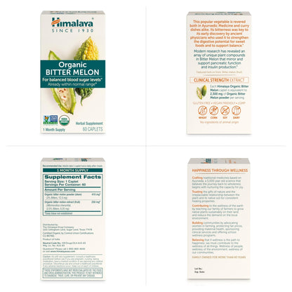 Himalaya Organic Bitter Melon - Herbal Glucose Metabolism Support - USDA Organic, Non-GMO, Vegan, Gluten Free - Maple Wellness Supplements