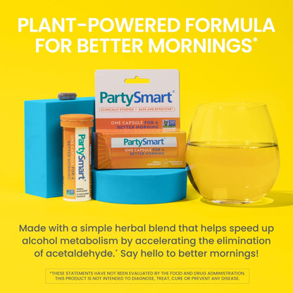 Himalaya PartySmart, 12 Capsule Tube - Alcohol Breakdown Liver Support for a Better Morning After Drinking - Plant Based, Vegan, Non-GMO - Maple Wellness Supplements