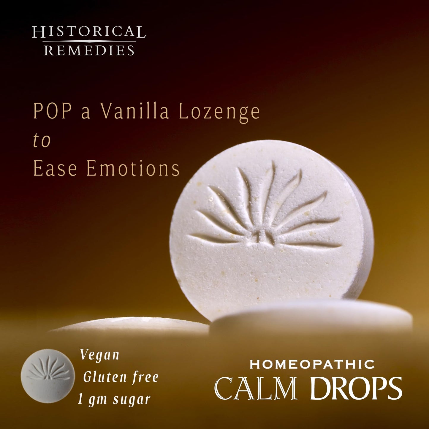 Historical Remedies Calm Drops Homeopathic Lozenges (6 Pack)| Natural Care for Emotional Relief, Vegan & Gluten-Free Organic Vanilla Flavor Drops to Promote Relaxation and a Sense of Calm - Maple Wellness Supplements