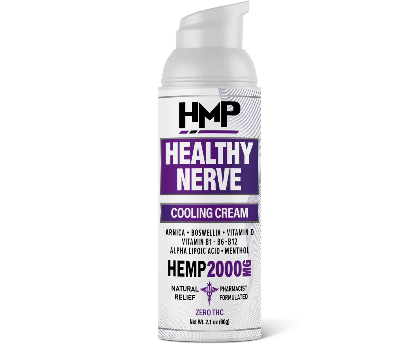 HMP BRANDS Neuropathy Cream Nerve Hemp Cream 2000mg Maximum Strength for Feet, Hands, Legs, Toes, Back. Natural Arnica, Vitamin D3 B1 B6 B12 w Menthol, Made in USA 2.1oz - Maple Wellness Supplements