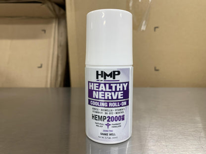 HMP Nerve Roll-On for Feet, Hands, Legs, Toes, Back 2000MG Hemp with Menthol & Arnica, Soothing Cooling Formula, Made in USA, 50ml (1 Pack) - Maple Wellness Supplements