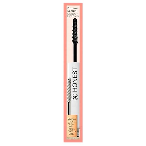 Honest Beauty 2-in-1 Extreme Length Clean Mascara + Lash Primer | Lengthening + Volumizing | Cruelty Free + Safe for Sensitive Eyes | Black, .27 fl oz - Maple Wellness Supplements