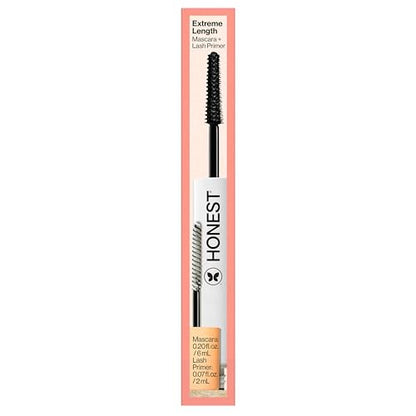Honest Beauty 2-in-1 Extreme Length Clean Mascara + Lash Primer | Lengthening + Volumizing | Cruelty Free + Safe for Sensitive Eyes | Black, .27 fl oz - Maple Wellness Supplements