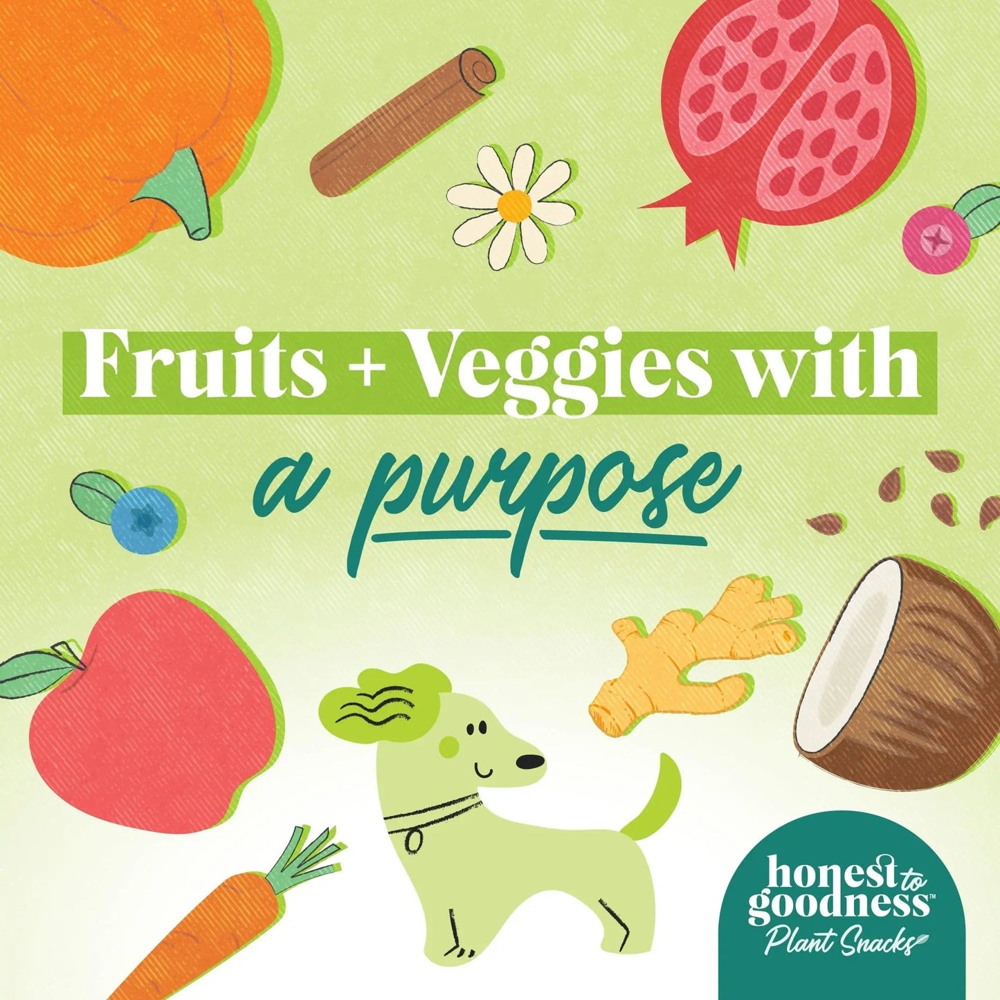 Honest to Goodness Plant Snacks Dog Treats, Enriched with Omega 3s & Postbiotics, 8oz Variety Pack, 6 Bags - Maple Wellness Supplements